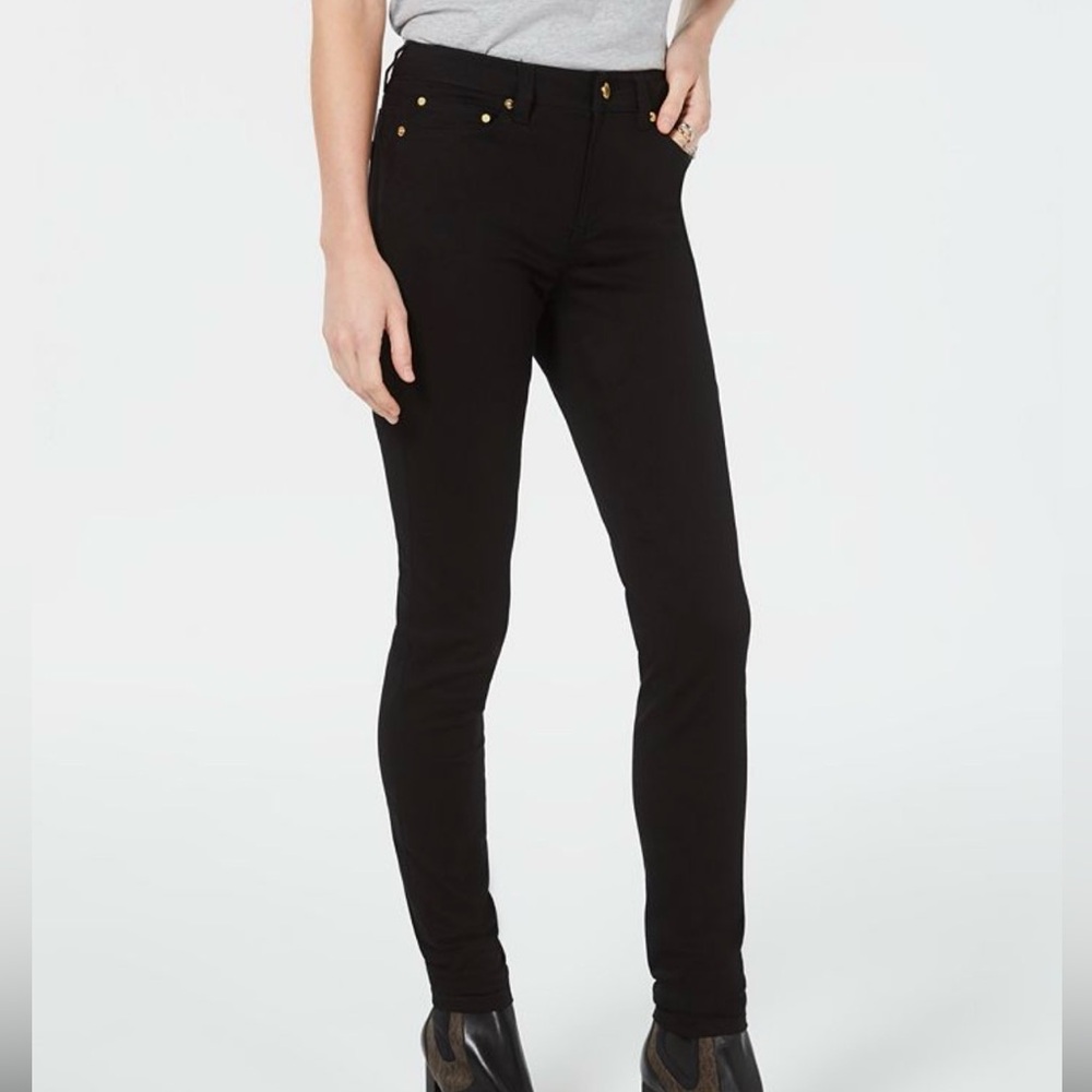 Michael Kors - Izzy Skinny Black Skinny Jeans gold accents